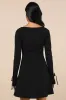 Adored Treatment Black Long Sleeve Tie Cuff Mini Dress sold by Lulus