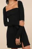 Adored Treatment Black Long Sleeve Tie Cuff Mini Dress sold by Lulus