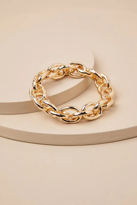 Luxe Inclusion Gold Chain Link Bracelet sold by Lulus product image thumbnail 2