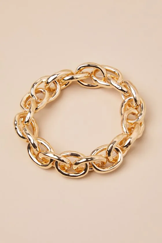 Luxe Inclusion Gold Chain Link Bracelet sold by Lulus product image thumbnail 4