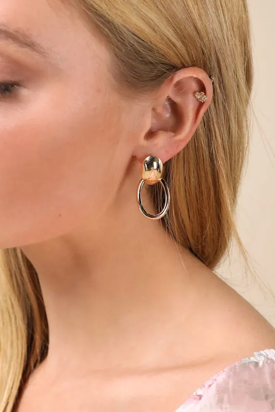 Impeccably Lovely Gold Statement Earrings sold by Lulus
