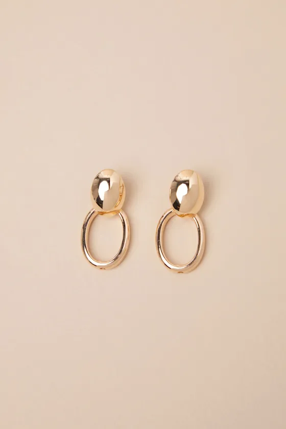 Impeccably Lovely Gold Statement Earrings sold by Lulus product image thumbnail 2