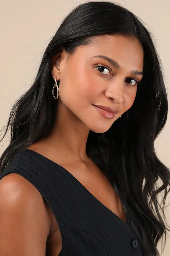 Reena Gold and Silver Drop Earrings sold by Lulus product image thumbnail 3