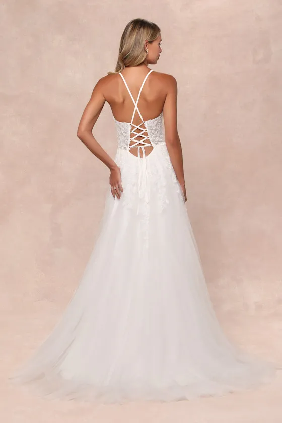 Glorious Luxury White Sheer Tulle Embroidered Beaded Maxi Dress sold by Lulus product image thumbnail 2