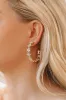 Florals Forever Gold Rhinestone Hoop Earrings sold by Lulus