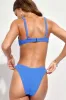 Shore-ly Yours Royal Blue Crinkle High-Cut Bikini Bottoms sold by Lulus