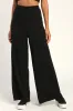 Blissful Beginnings Black Wide-Leg Lounge Pants sold by Lulus