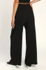 Blissful Beginnings Black Wide-Leg Lounge Pants sold by Lulus