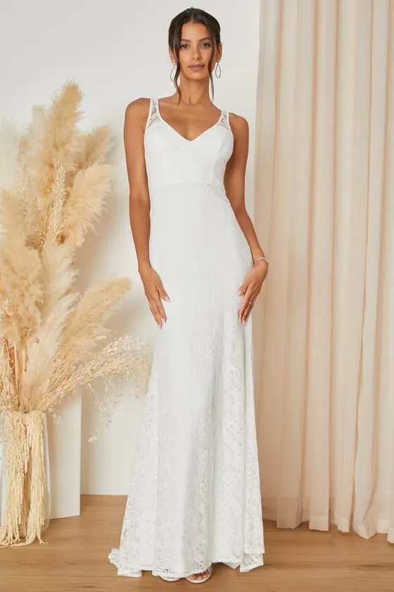 Beloved Eternity White Lace Sleeveless Backless Maxi Dress sold by Lulus product image thumbnail 2