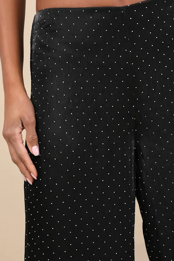 Memorable Style Black Satin Wide-Leg Pants sold by Lulus product image thumbnail 4