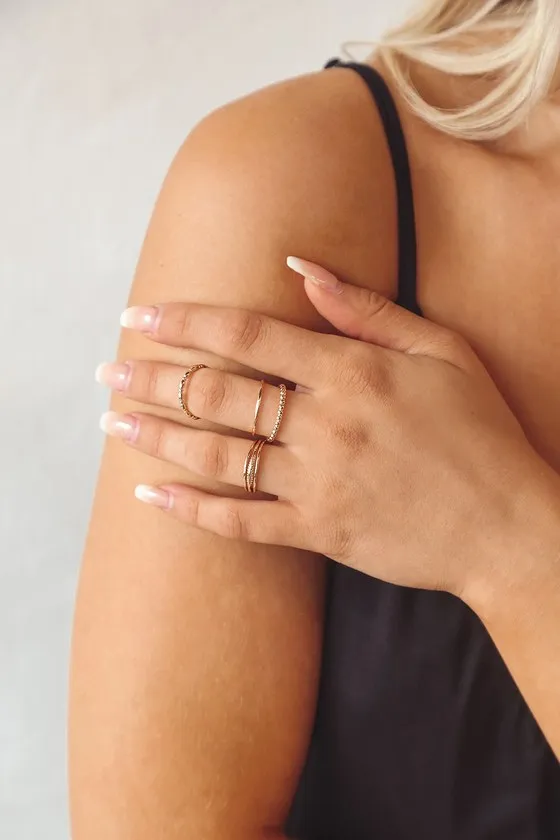 Infinitely Stylish Gold Ring Set sold by Lulus