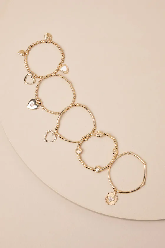 Enchanting Addition Gold 5-Piece Charm Bracelet Set sold by Lulus product image thumbnail 4