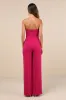 Desired Impression Magenta Asymmetrical Strapless Jumpsuit sold by Lulus
