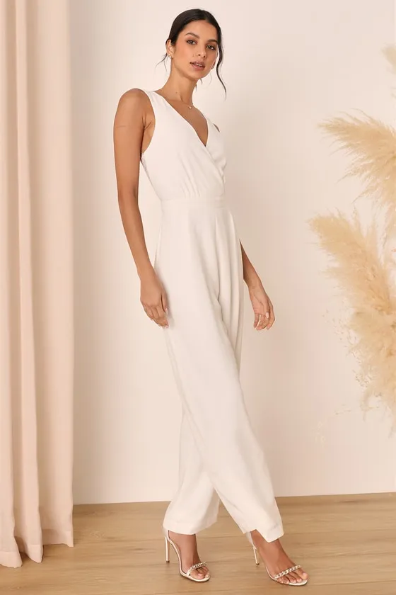 Kiska White Lace Wide-Leg Jumpsuit sold by Lulus product image thumbnail 3