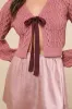 Expert Cutie Dusty Rose Cable Knit Tie-Front Cardigan Sweater sold by Lulus