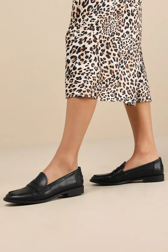 Julius Black Loafer Flats sold by Lulus