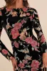 Glorious Aura Black Velvet Floral Burnout Long Sleeve Maxi Dress sold by Lulus