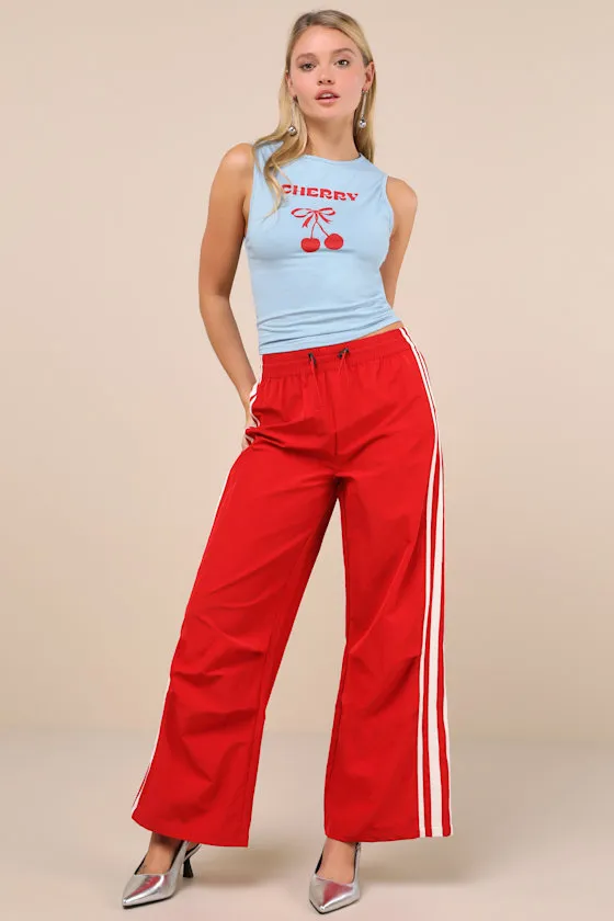 Leen Light Blue Cherry Graphic Tank Top sold by Lulus product image thumbnail 3