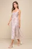 Darling Adoration Blush Pink Floral Midi Dress With Pockets sold by Lulus
