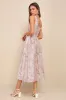 Darling Adoration Blush Pink Floral Midi Dress With Pockets sold by Lulus