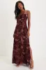 Effortless Celebration Burgundy Floral Burnout A-Line Maxi Dress sold by Lulus