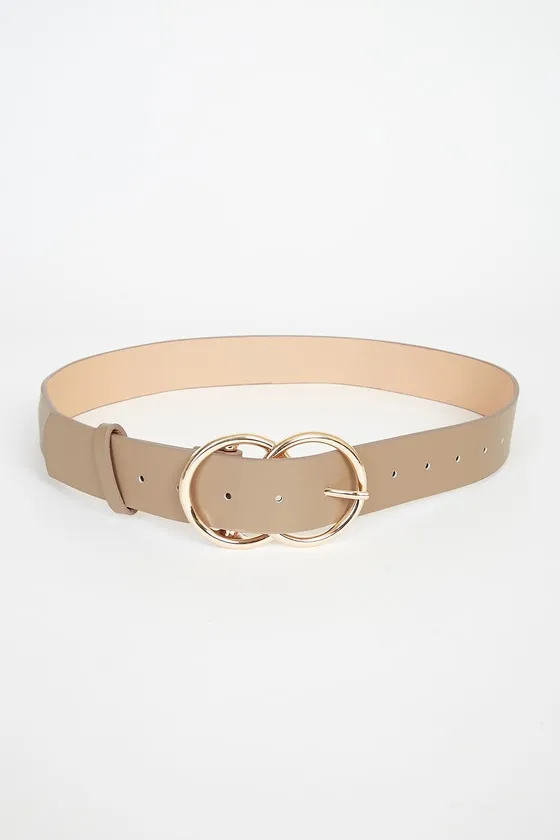 Double Oh Heaven Taupe Double Buckle Belt sold by Lulus product image thumbnail 2