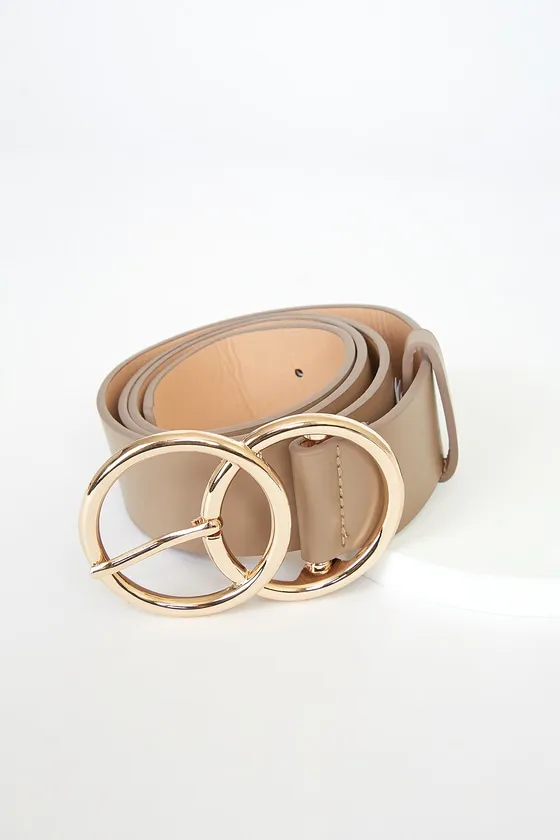 Double Oh Heaven Taupe Double Buckle Belt sold by Lulus product image thumbnail 3