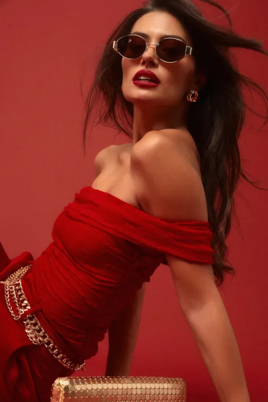 Sultry Whimsy Red Lace Off-the-Shoulder Bodysuit sold by Lulus