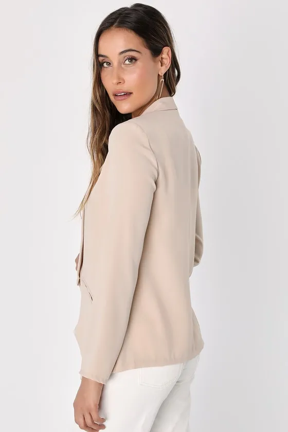 Miss Punctuality Taupe Lightweight Blazer sold by Lulus product image thumbnail 4