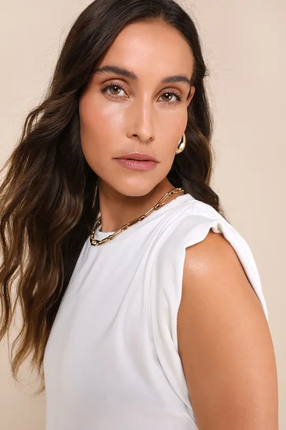 Casual Inspiration Ivory Ruched Short Sleeve Tee sold by Lulus product image thumbnail 4