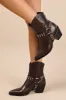 Hallee Brown Pointed-Toe Ankle Booties sold by Lulus
