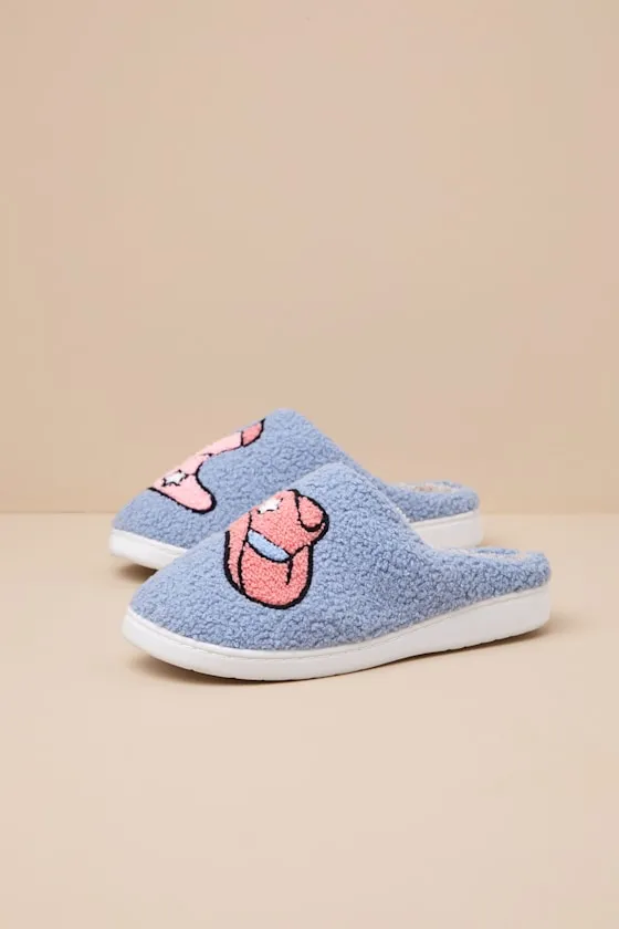 Cozi Blue and Pink Western Shearling Slippers sold by Lulus product image thumbnail 4