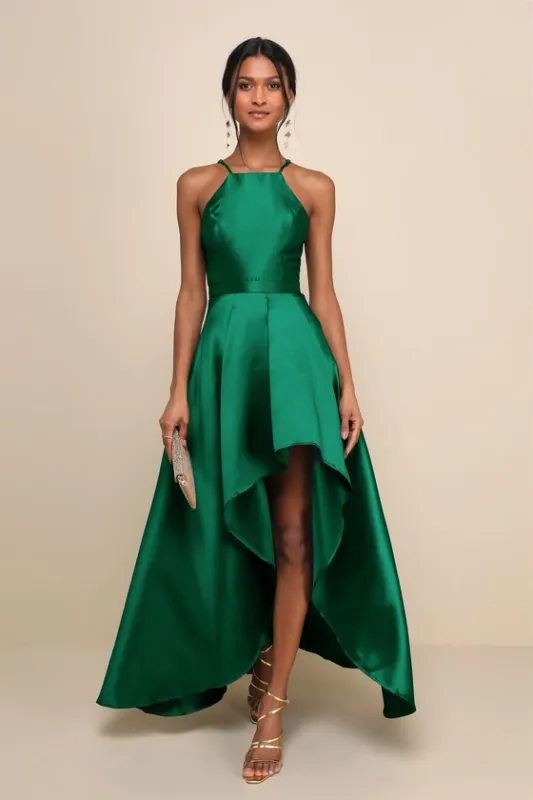Broadway Show Emerald Green High-Low Gown sold by Lulus