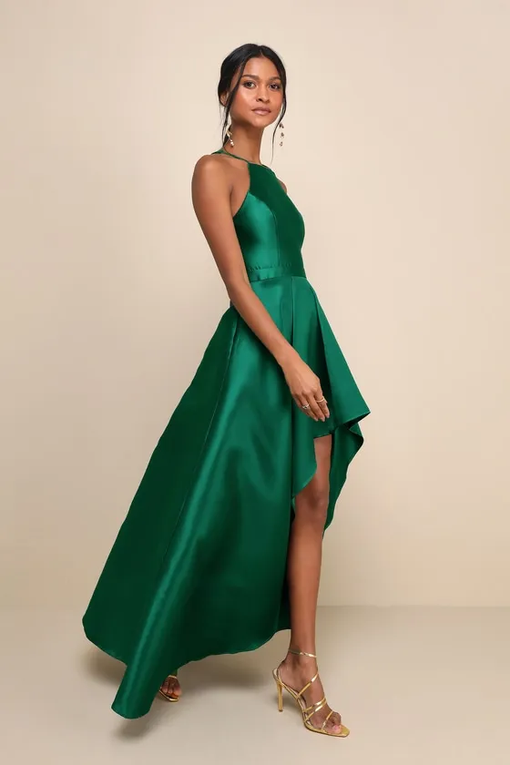 Broadway Show Emerald Green High-Low Gown sold by Lulus product image thumbnail 3