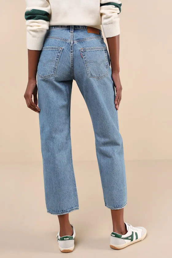 501 90's Ankle Medium Wash Mid-Rise Straight-Leg Jeans sold by Lulus product image thumbnail 3