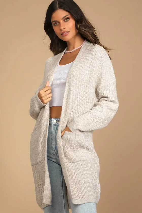 Autumn Days Beige Knit Cardigan Sweater sold by Lulus