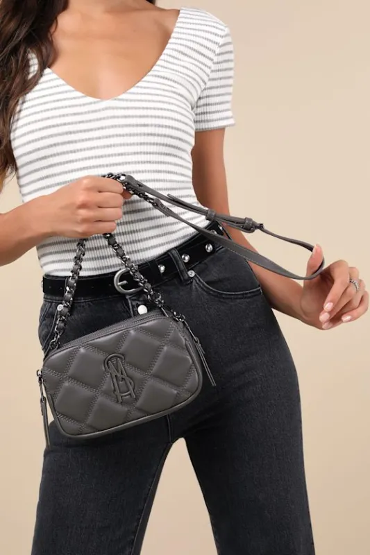 Bdaisy Dark Green Quilted Crossbody Bag made by Steve Madden