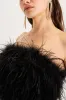VIP Attitude Black Feather Strapless Crop Top sold by Lulus