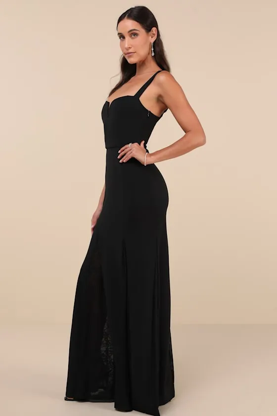 Flawless Concept Black Sleeveless Lace A-Line Maxi Dress sold by Lulus product image thumbnail 2