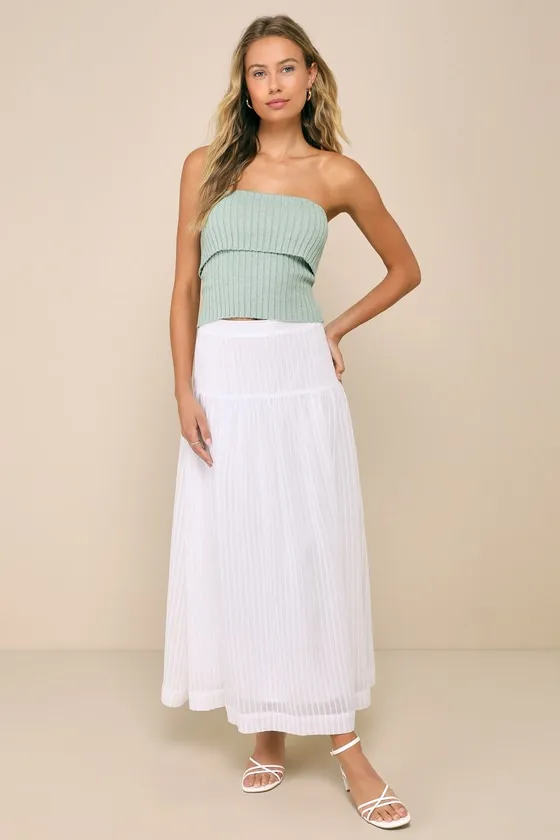 Stylish Intentions Sage Green Ribbed Strapless Top sold by Lulus product image thumbnail 2