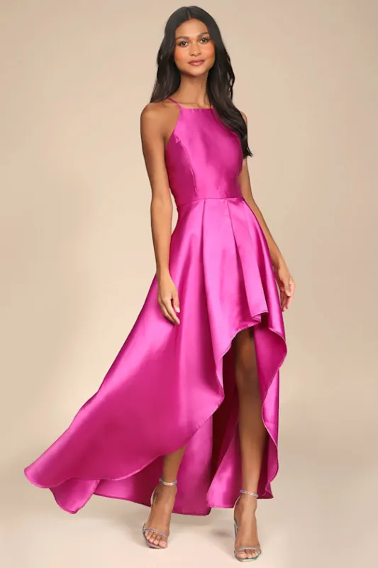 Broadway Show Magenta High-Low Gown sold by Lulus