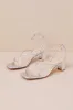Makenna Silver Rhinestone Strappy Ankle Strap Low Heel Sandals sold by Lulus