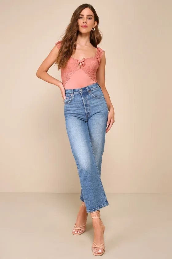 Sultry Example Rusty Rose Lace Bustier Bodysuit sold by Lulus product image thumbnail 2