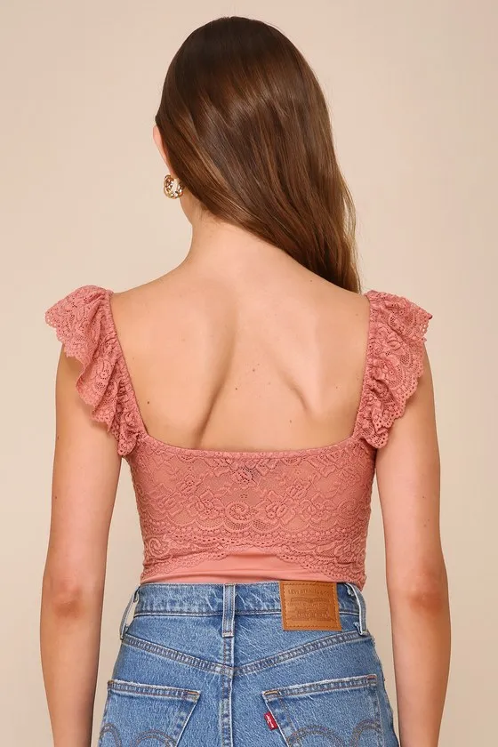 Sultry Example Rusty Rose Lace Bustier Bodysuit sold by Lulus product image thumbnail 3
