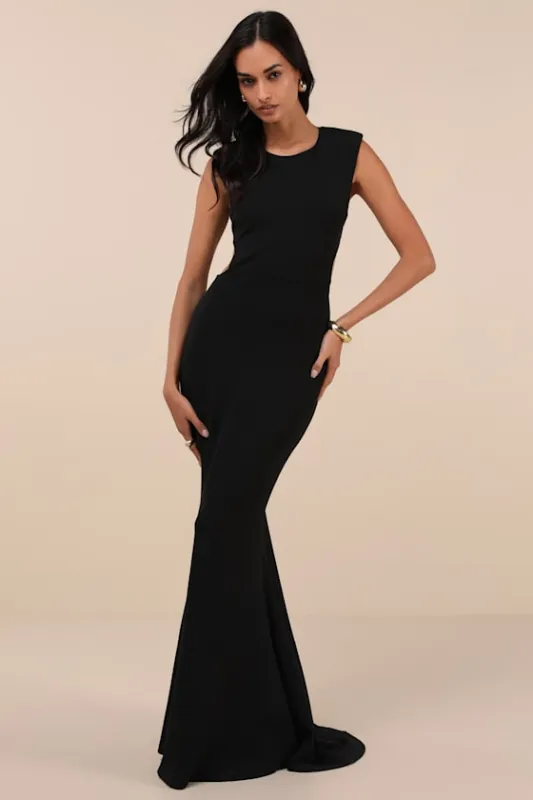 Captivating Perfection Black Backless Sleeveless Maxi Dress sold by Lulus
