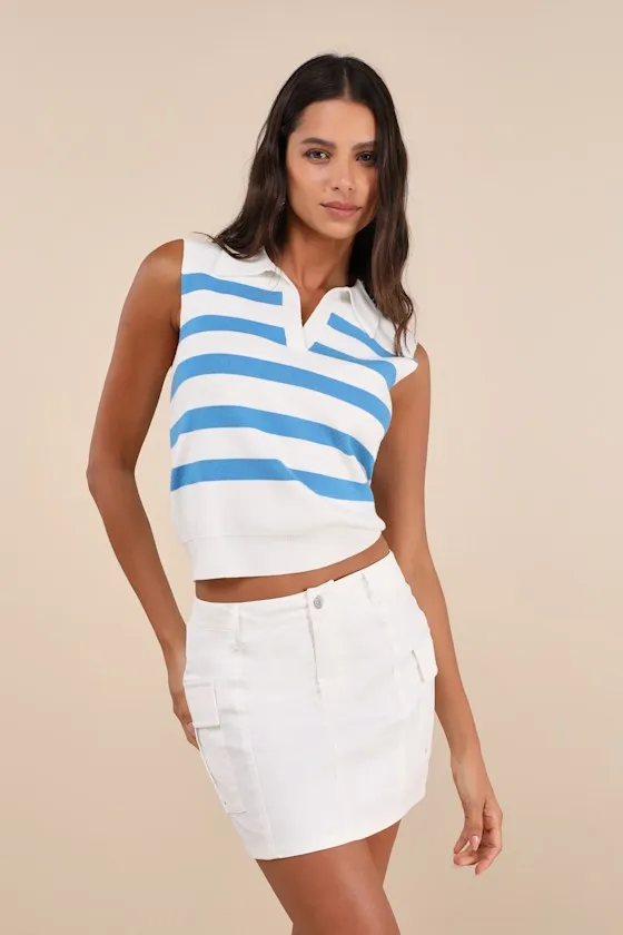 Trendsetting Aura Ivory Cargo Mini Skirt sold by Lulus