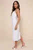Celebratory Beauty White Mesh Embroidered Lace-Up Midi Dress sold by Lulus