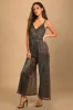Disco Party Black Multi Metallic Wide-Leg Jumpsuit sold by Lulus