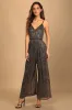 Disco Party Black Multi Metallic Wide-Leg Jumpsuit sold by Lulus