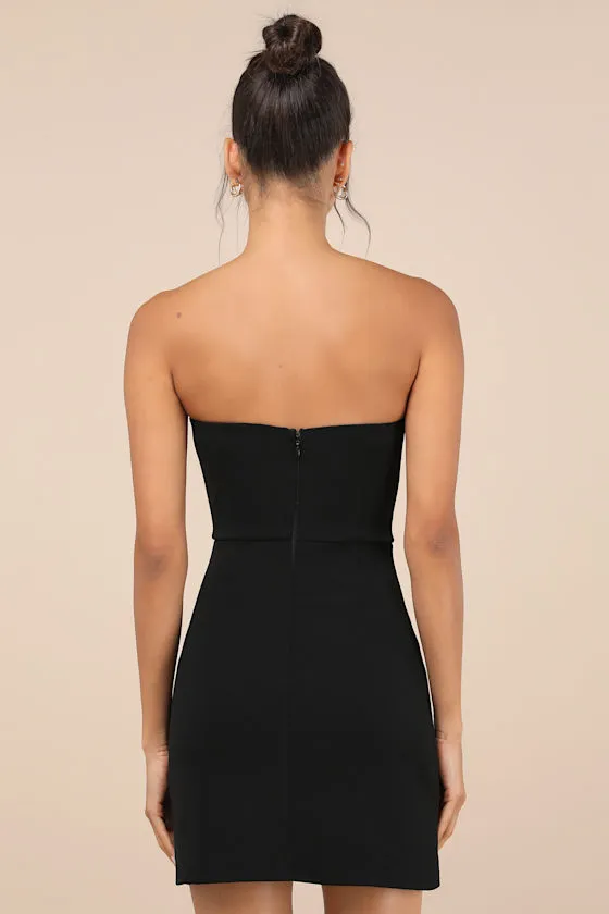 Captivating Figure Black Pearl Beaded Bow Strapless Mini Dress sold by Lulus product image thumbnail 2